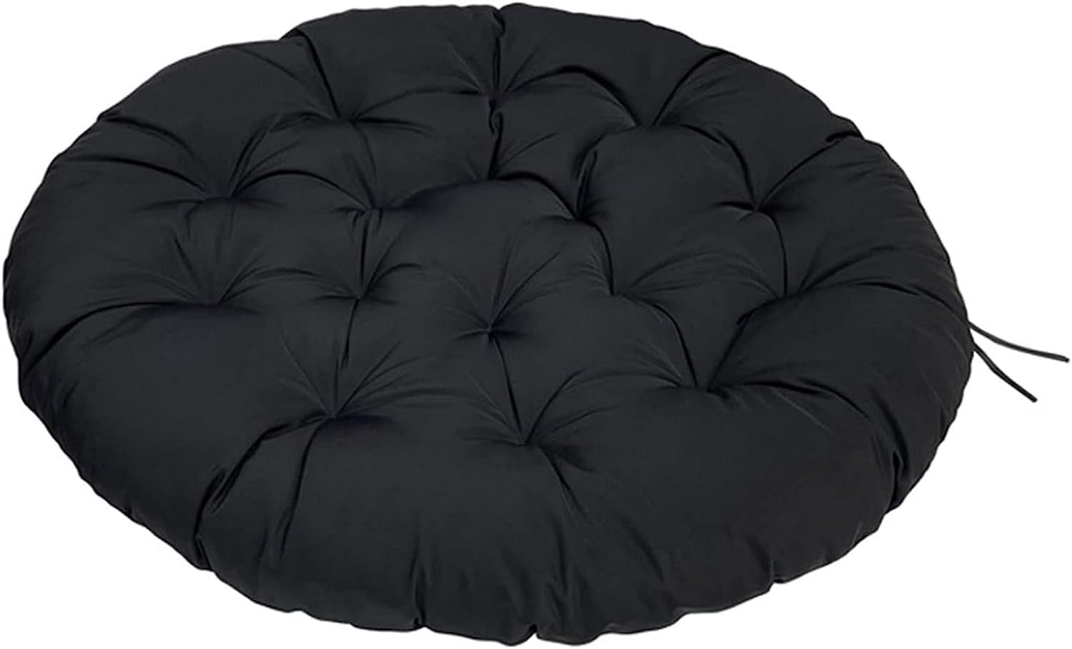 Papasan Chair Cushion Thickened Rotating Egg Chair Cushion, Wicker Rattan Hanging Basket Cushion Waterproof Round Cushion Suitable for Balcony Terrace Garden Outdoor or Indoor (Color : Black, Size 50”x50”