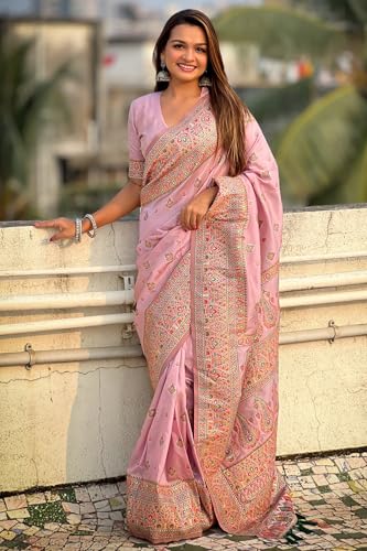 Image of SGF11 Women's Kanjivaram Pure Soft Silk Saree With Unstitched Blouse Piece