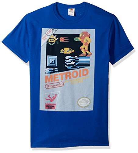 T-shirt Metroid Nintendo en coton doux pour homme, vêtement coupe droite décontractée