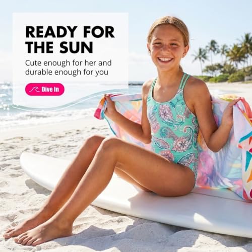 Image of Kanu Surf Girls' Reese UPF 50 Beach Sport Criss-Cross One Piece Swimsuit