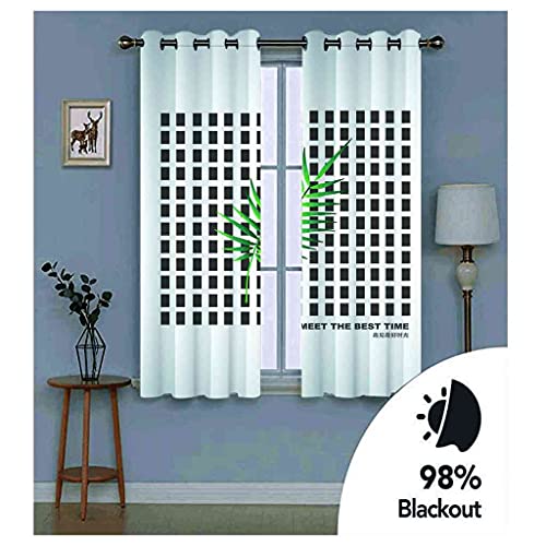 Rideau occultant feuilles vertes rideaux de fenêtre isolant phonique polyester