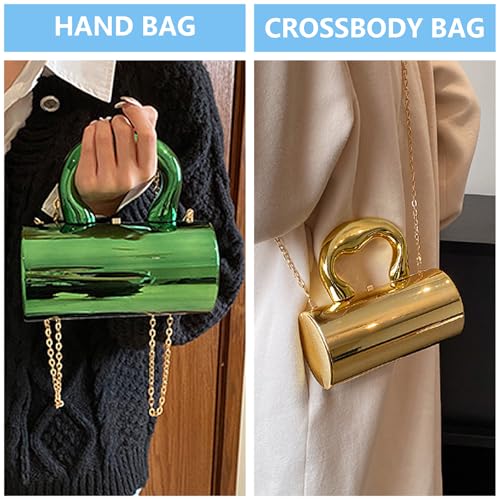 Image of KAMEILONG Acrylic Evening Clutch Purse Tote Handbag Bags for Women Chic Metal Purses Wedding Cocktail Party 2024 (gold)
