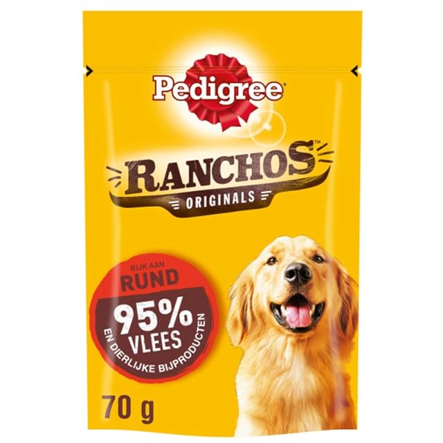 Pedigree - golosinas ranchos de carne para perro, 70 g