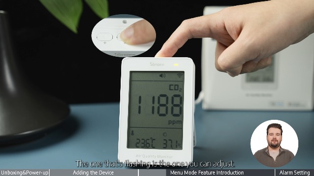 SONOFF AirGuard CO2, Intelligenter Monitor für Raumluftqualität, Matter-kompatibel, 2,4 GHz WiFi, CO2/Temp/Feuchte-Detektor, Echtzeit-Anzeige & Alarm, für Schlaf-/Kinderzimmer
