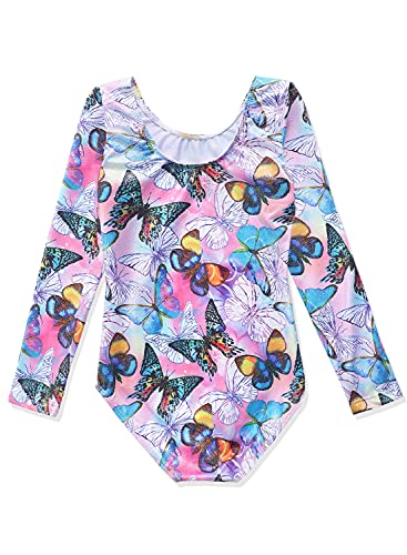 HOZIY Gymnastics Leotards for Girls Unicorn Pink Purple Sparkly Dancewear Activewear Quick Dry
