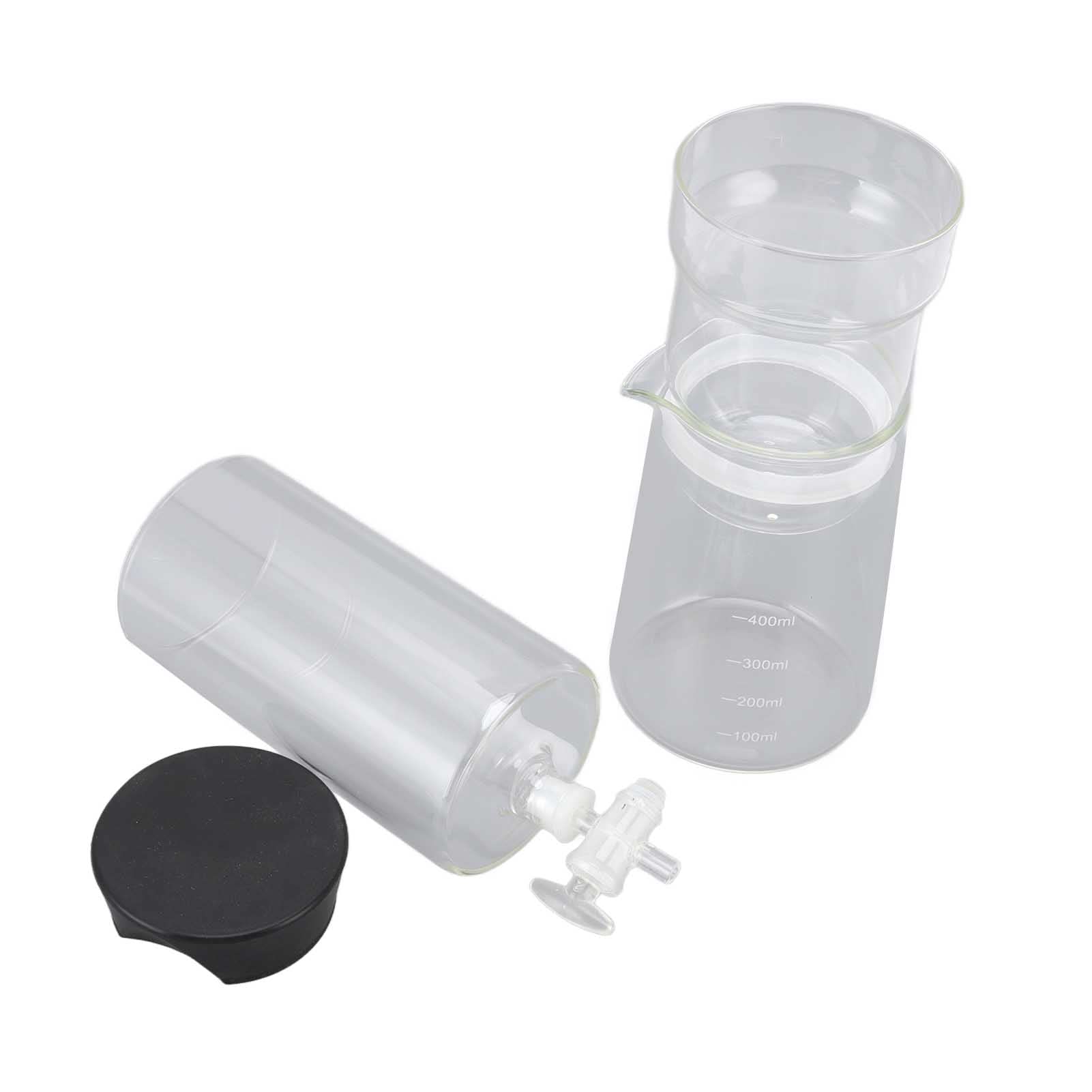 Premium Cold Brew Coffee Dripper 400 ml de vidrio reutilizable Ajuste de goteo ajustable para café helado y vidrio de borosilicato transparente de té con piezas desmontables para