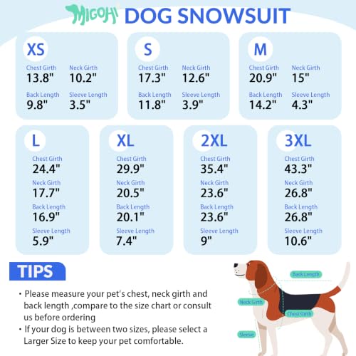 Image of MIGOHI Full Body Dog Coat,Warm Coats for Medium Dogs, XL, Pink