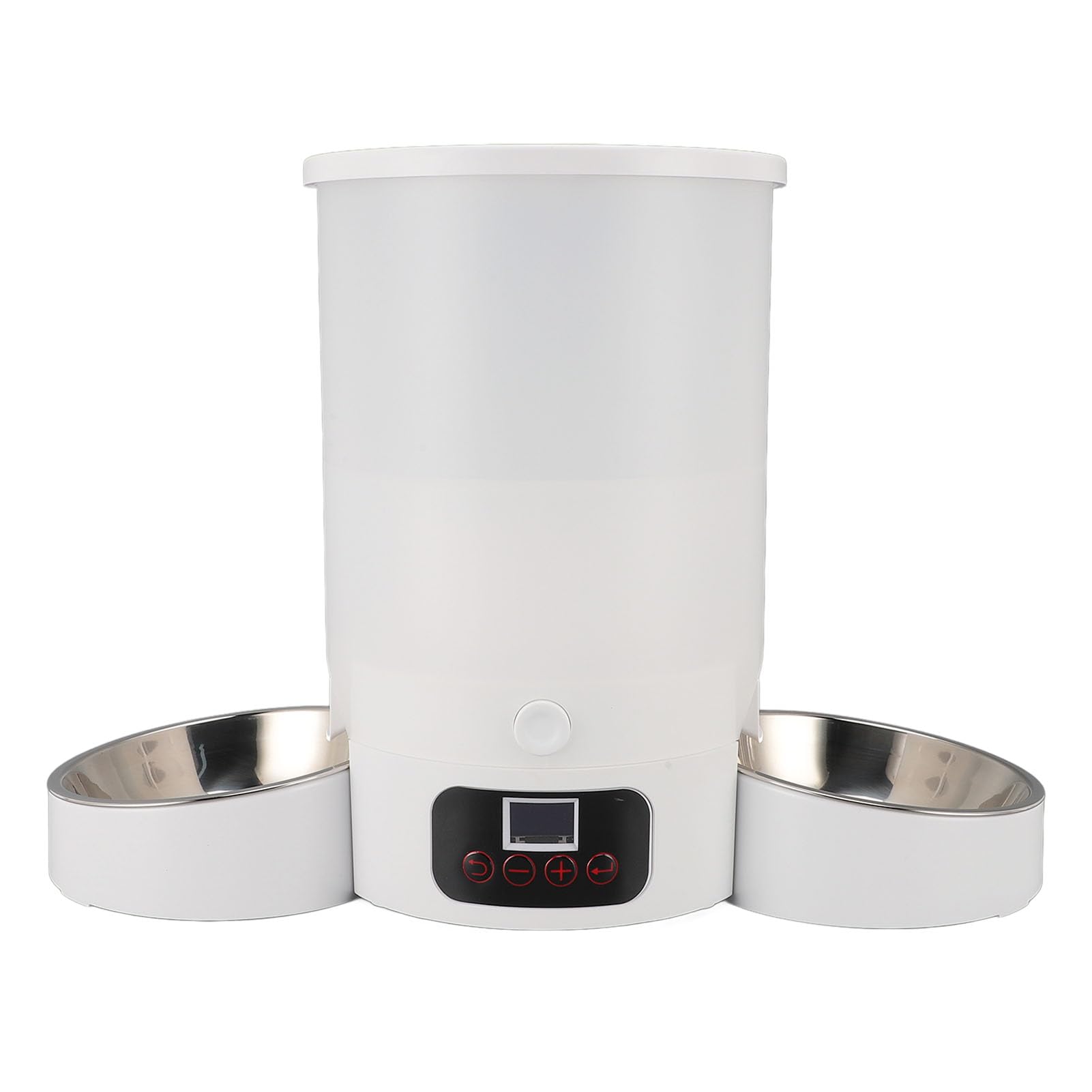 Masyrt Automatic Pet Feeder with Dual Bowls, Smart Timed Dog Feeders,3L Large Capacity, Stainless Steel Bowls for Pets Dogs Cats, White