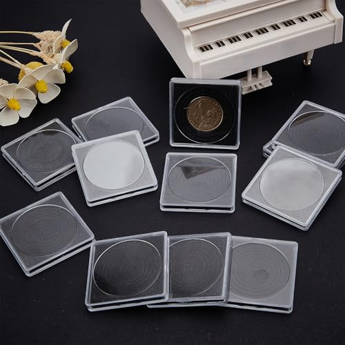 Juego de 20 cajas plásticas transparentes para monedas miniatura 5