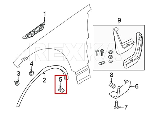 Miniatura 5 de Rexka 15 piezas de clip de moldeo de arco de rueda LR082683 para Land Rover - Multiusos - parachoques Fender Ledge Liftgate Latch Handle Wheel Arch