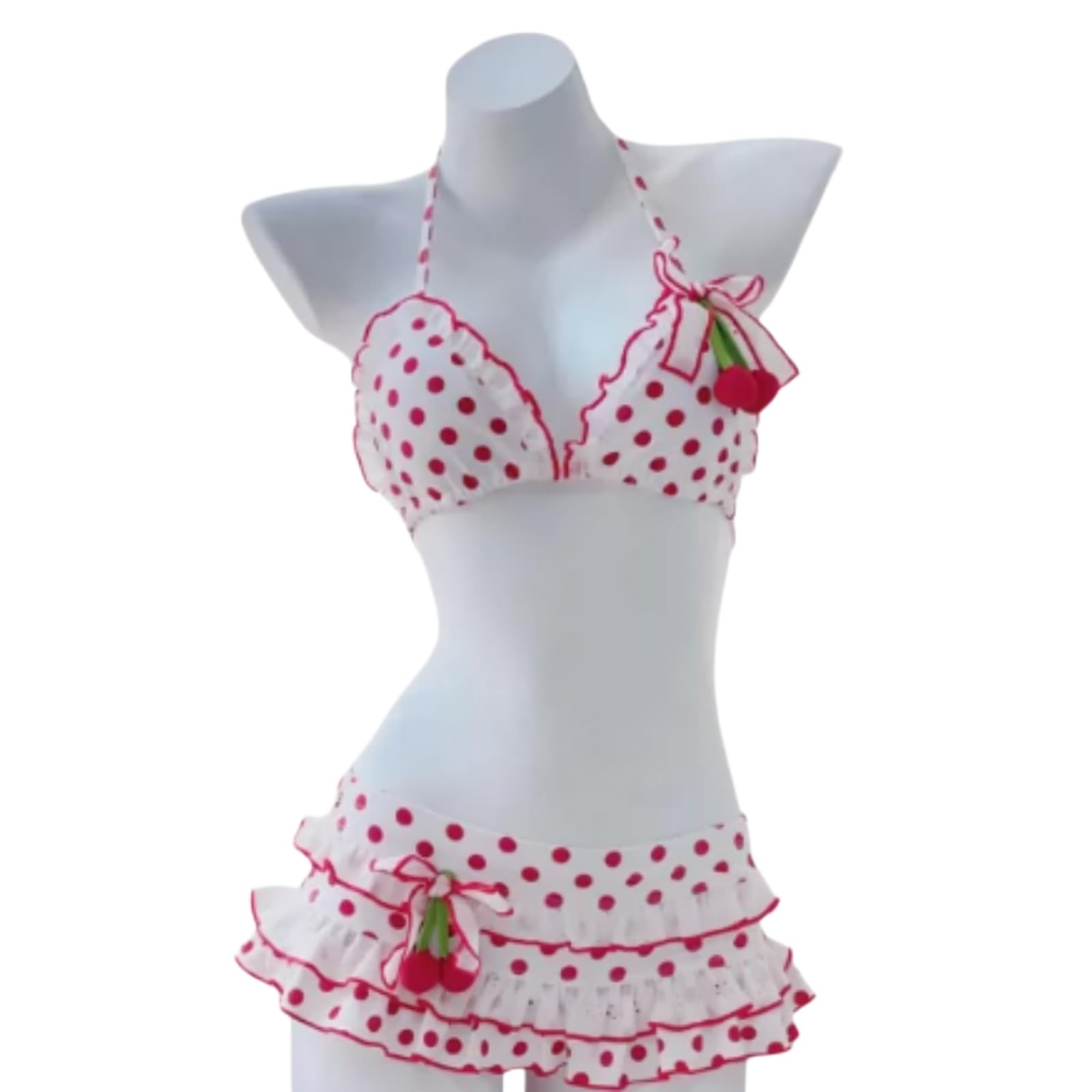 Bikini Donna Cute Cherry Stampa Bikini, Kawaii Polka DOT Costume da Bagno, Dolce Split Costumi Bagno per La Spiaggia & Resort, Perfetto L'Estate-Picture 3-s