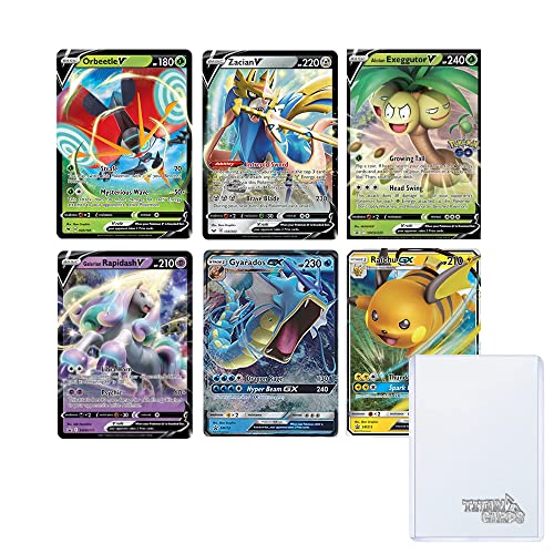 Titan Cards Lot de 5 cartes Pokémon ultra rares (cartes EX/V ou VSTAR) + Toploader