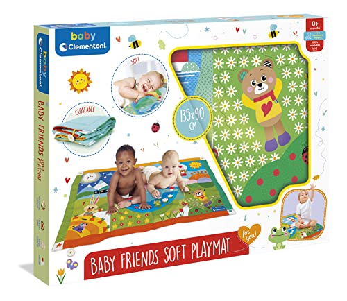 Clementoni Tapis Matelassé Doux Baby Friends Soft Playmat Développement des Premiers Mouvements Nombreuses Illustrations Facile à Transporter 135x90 Cm pour Enfants Dès - vue 2