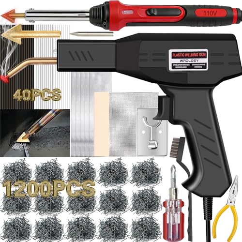 220W Plastic Welder Kit with 1200 Staples and Rods