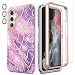 Produktbild SHEDEER Samsung A54 5G Hülle mit Glitzer Kameraschutz + Schutzfolie + Stoßfänger Samsung Galaxy A54 5G Hülle Schick Schlank 360 Grad Handyhülle für Samsung A54 5G Stoßfest Hülle für A54 5G 6.4'' Lila