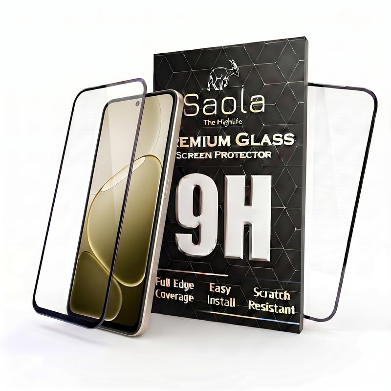 Image of Saola HD+ Oleophobic Tempered Glass For Oppo A6s 5G (Pack Of 2) with Hassle-less Installation Kit. Full screen Coverage. 6.75 inch