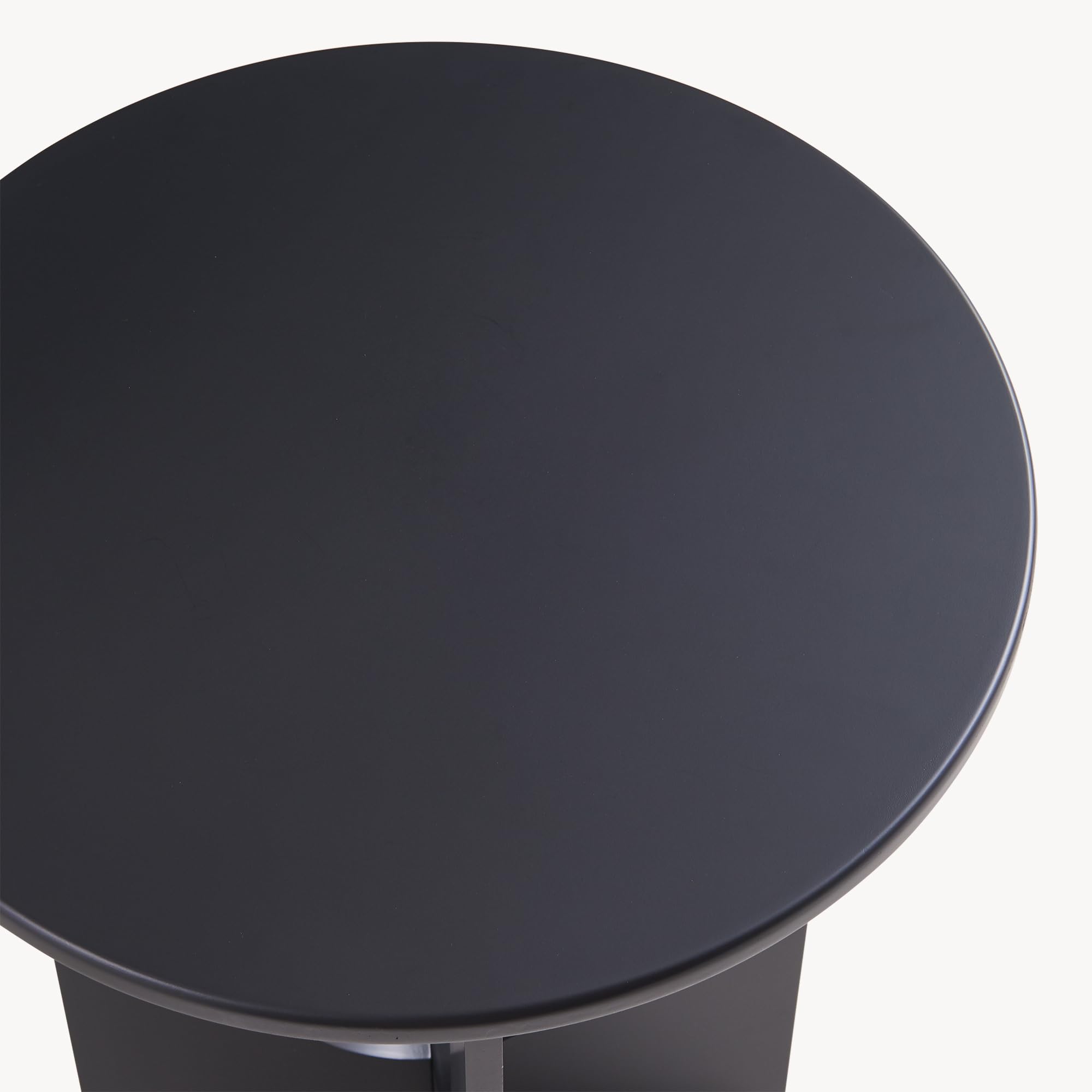 [en.casa] Tavolino Laterale con Piano Rotondo Tavolo Basso da Divano Poltrona con Struttura Geometrica per Soggiorno Camera da Letto Ingresso 49 x Ø40 cm - Nero