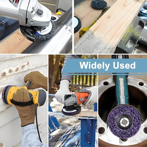 6 Stück CSD Scheibe 100mm, Grobreinigungsscheibe Chleifscheibe CBS Schleifscheiben Reinigungsscheibe Set für Von Farbe Rost Oxidation Reinigen und Entfernen (Blau,Lila,Schwarz)