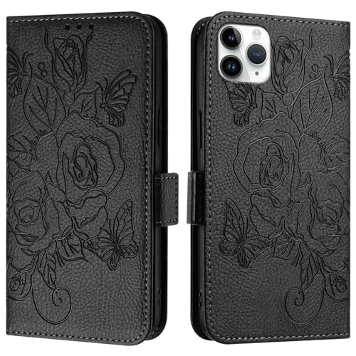 Étui portefeuille iPhone 11 Pro Max antichoc fin avec dragonne et fentes cartes
