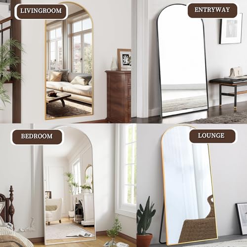 Image of OGCAU 71 inchx30 inch Arched Full Length Mirror, Floor Full Body Mirror, White