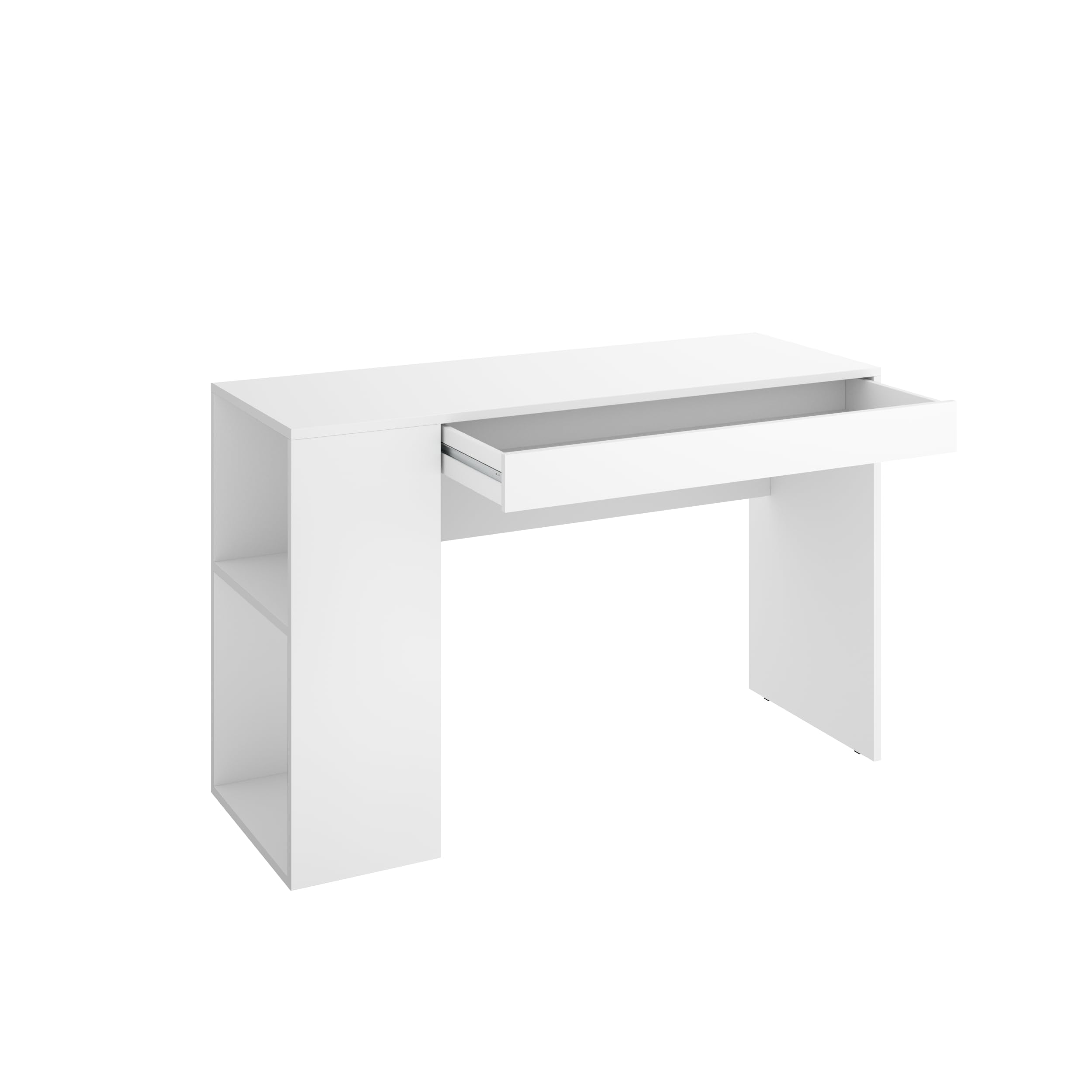 DEKIT GRUPO RIMOBEL TEO - Mesa escritorio con estante y cajón - BLANCO - 74 x 115 x 50