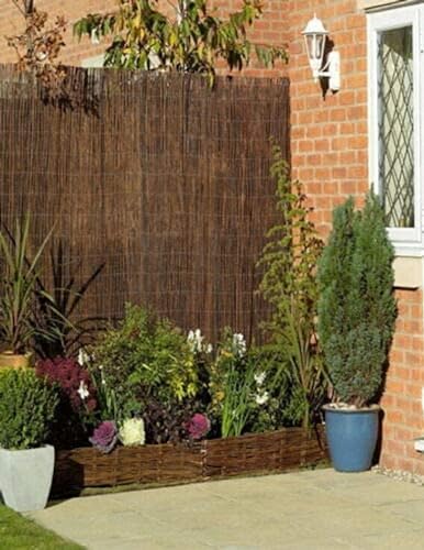 Abaseen Willow Fence Garden Fence Panel Screening Roll Privacy Border Wind & Sun Protection (1m x 3m)