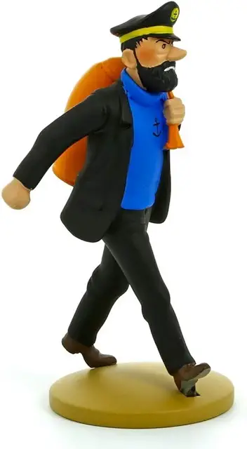 Figurine Tintin Capitaine Haddock sur Route - Collection Officielle, 12 cm