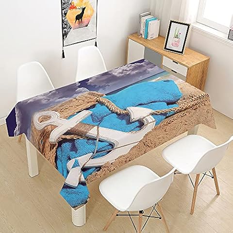FANSU Waterproof 3D Ocean Print Tablecloth Cover