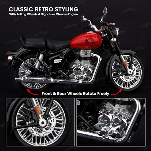 Image of Zest 4 Toyz Classic 350 Royal Enfield Bullet Bike Toy Motorcycle Bullet Toy Bikes Pull Back Diecast Motorcycle Models Royal Enfield Miniature Collectible Bike for Adults and Kids 6-12 Years