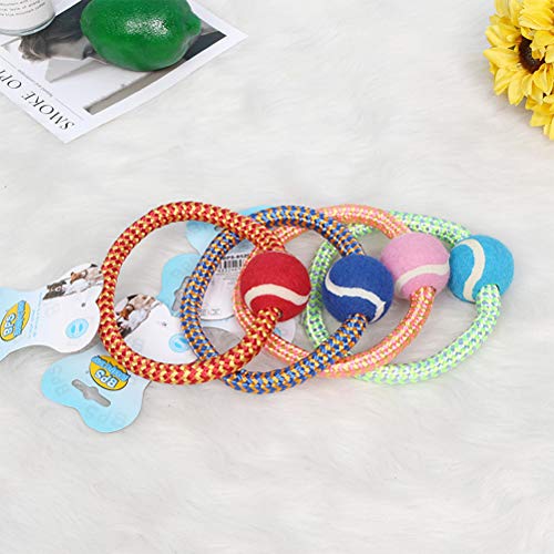 Brinquedo para cães - brinquedo para cães - 4 peças de corda de algodão com bola para brincar brinqu