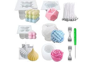 6Pcs Silicone Candle Molds Set for Candle Making and Baking