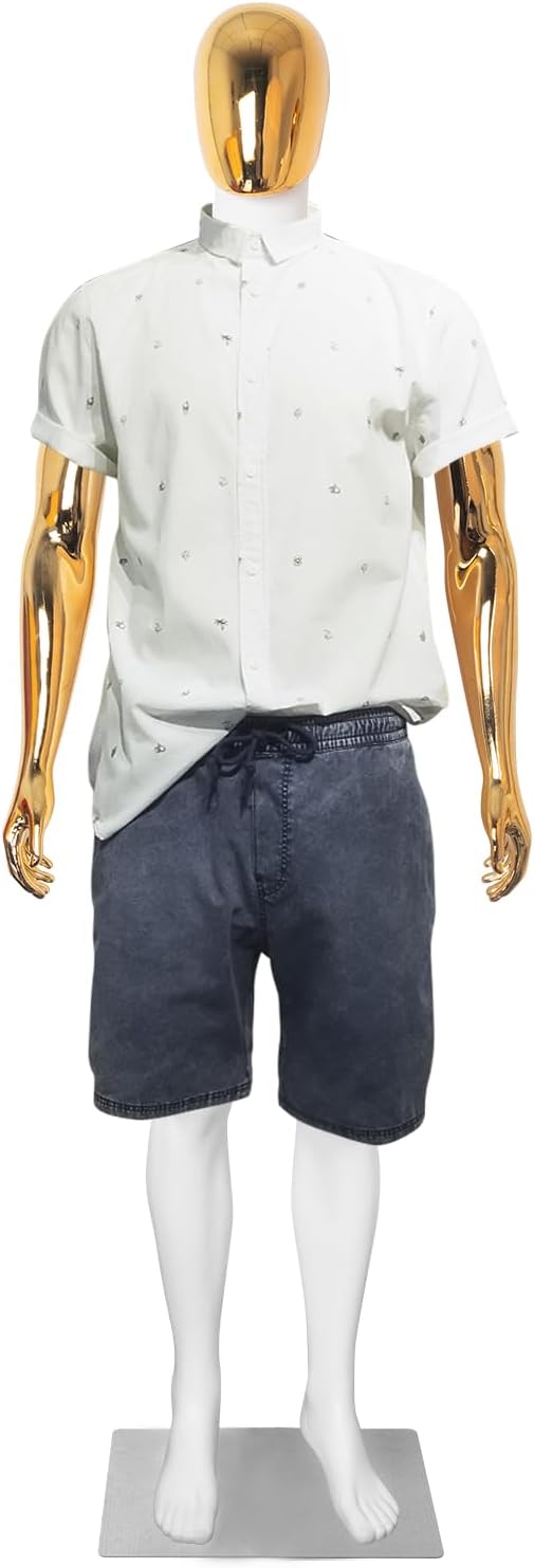 Male Mannequin Torso Dress Form Mannequin Body Sewing Dress Model Mannequin Stand Adjustable Dress Mannequin Clothing Form 73 inch Mannequin Realistic Mannequin Display Head Arm Rotation Metal Base