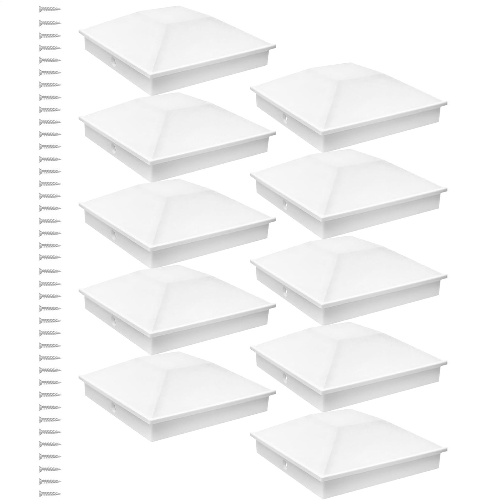 Couvre-poteau 10x10 cm blanc pour extérieur : capuchon de protection pour terrasse et quai