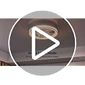 Modern Ceiling Fans with Lights-19 Low Profile Ceiling Fan for Bedroom with Quiet DC Motor-Flush Mount Ceiling Fan with Remote Control Dimmable Bladeless Ceiling Fans for Indoor/Living Room
