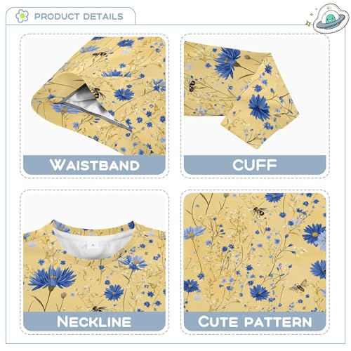 JUNZAN Chic Cornflower Gold Little Kids Sweatshirts Hoodies Fleece Kids Pullover Hoodie Party 4T3