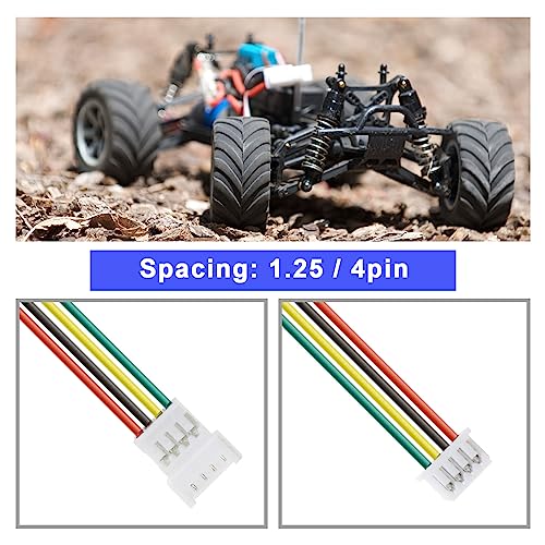 VGOL 20 works JST Connector Cable 4 Pin Micro JST 1.25mm Pitch Male Female Plug Adapter Lead Extension Cable with 10cm Wire for Mini RC Helicopter LED Strips - Image 4