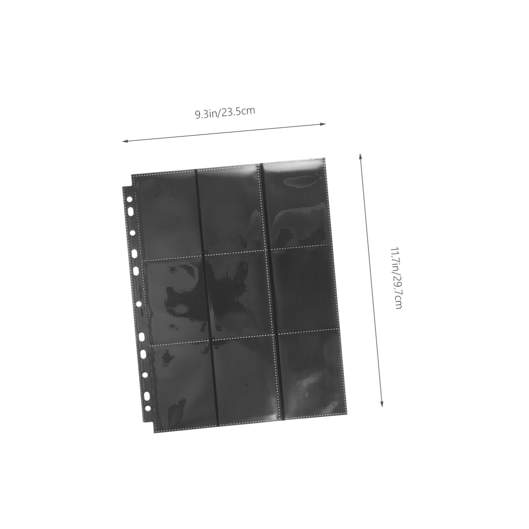 POPETPOP 50 pezzi Pagine per Album Carte da Gioco Trasparenti Nero Maniche Protettive per Carte da Collezione e Trading Card