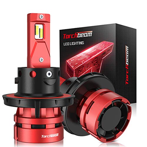 Torchbeam T2 H13/9008 LED Headlight Bulbs, 12000LM 6500K Cool White, Compact Size, 400%
