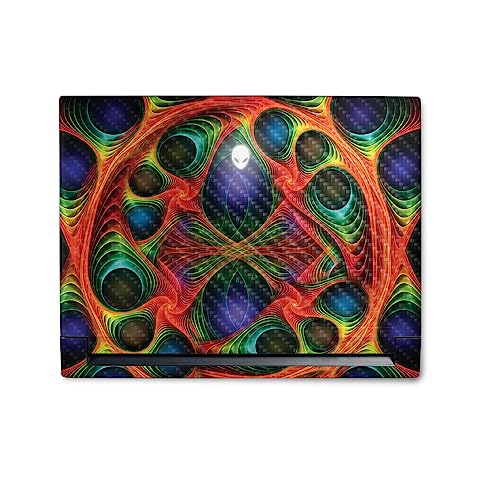 Image of MightySkins Carbon Fiber Skin Compatible With Alienware M18 R1 (2023) Full Wrap Kit - Fabric Fractal | Protective Durable Textured Carbon Fiber Finish | Easy To Apply & Change Styles | Made in the USA