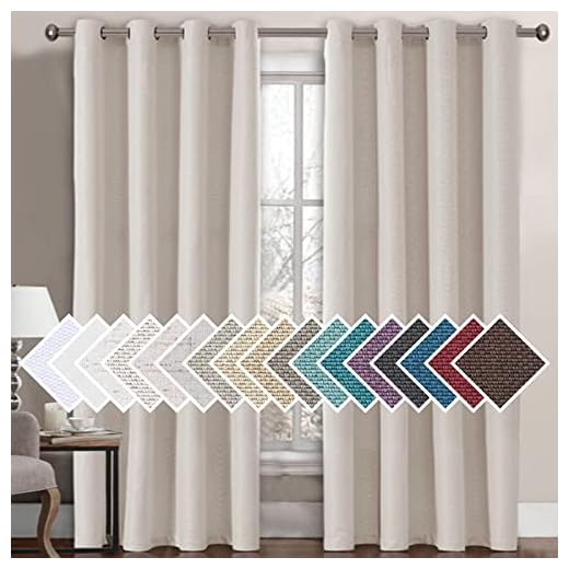 H.VERSAILTEX Linen Blackout Curtain 108 Inches Long for Bedroom/Living Room Thermal Insulated Grommet Linen Look Curtain Drapes Primitive Textured Burlap Effect Window Drapes 1 Panel - Ivory