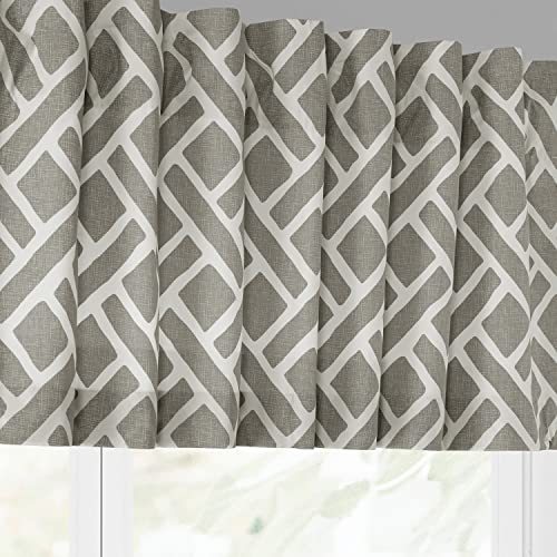 Image of HPD Half Price Drapes Window Valance 50 X 19 Cotton Martinique Printed, PRCT-VLD07-19, Martinique Taupe