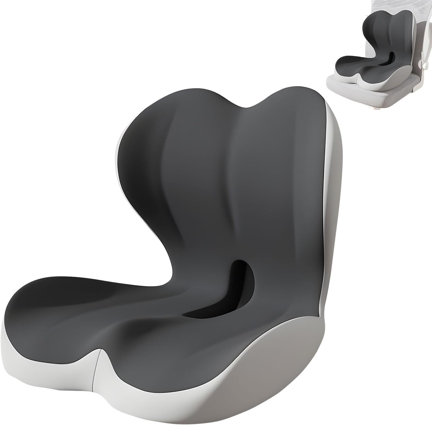 Ventilated Lumbar Pillow Set Base for Desk Chair Sofa, Correction & Pressure Relief Ergonomic Chair Pillow with Lumbar