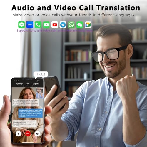 AI Translation Smart Glasses with Chat GPT for Men and Women - Real-time Translator 164 Languages, Music Playback & Hands-Free Calls for Daily Use, Travel - Image 4