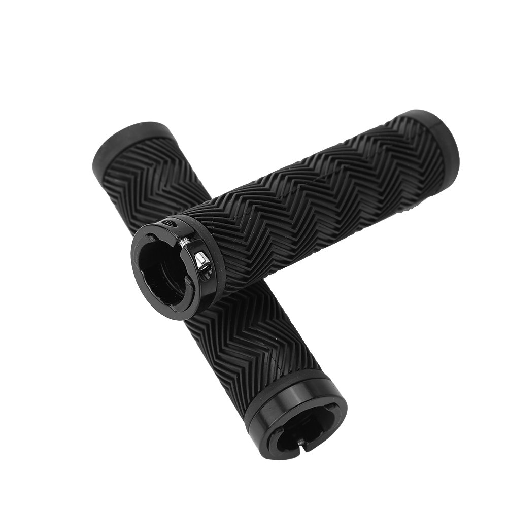 Tbest Ergonomiczne uchwyty na kierownicę rowerową, gumowe, do rowerów wyścigowych, MTB, BMX, antypoślizgowe uchwyty do jazdy na rowerze, z jednostronnym metalowym zamkiem