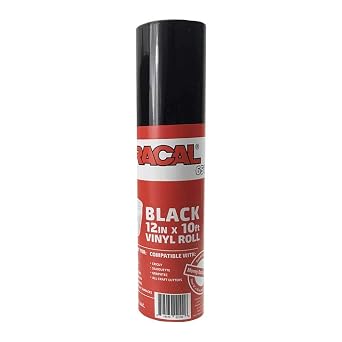 12.125" x 10ft Roll of Oracal 651 Black Craft Vinyl - On a 2.5" Core - Adhesive Vinyl for Cricut, Silhouette, and Cameo Cutters - Gloss Finish - Outdoor and Permanent