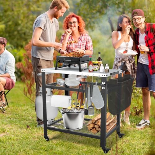Table de préparation de cuisine mobile M METERXITY pour manquer de place au barbecue - 8