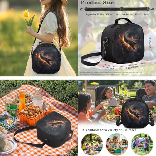 Elementary Boys Backpack with Lunch Box Flame Python Snake Bookbags for 5th Grade Kids with Large Capacity 17 Inch Backpack for Boys Portable Pencil Case Bottle Sleeve for Back to School4