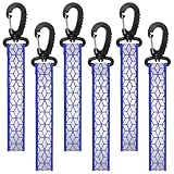 6 PCS Reflective Straps, Blue Reflective Backpack Tags Bicycle Reflectives Pendant Glow in the Dark Keychain Safety Night Reflector Pendants for Clothes Cycling Walking Running Climbing Camping