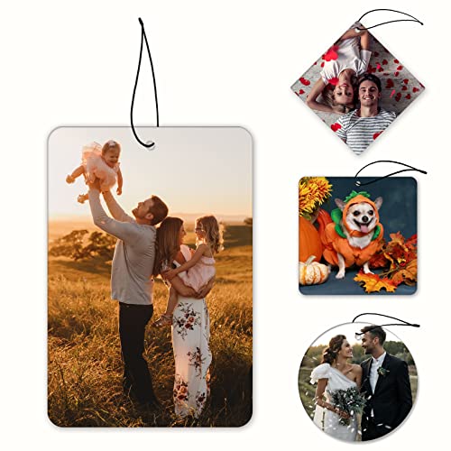 Personalisierte Lufterfrischer für Autos Personalisierte Foto-Lufterfrischer maßgeschneiderte Lufterfrischer für Autos doppelseitiger Druck ideal für Familie und Geschenke