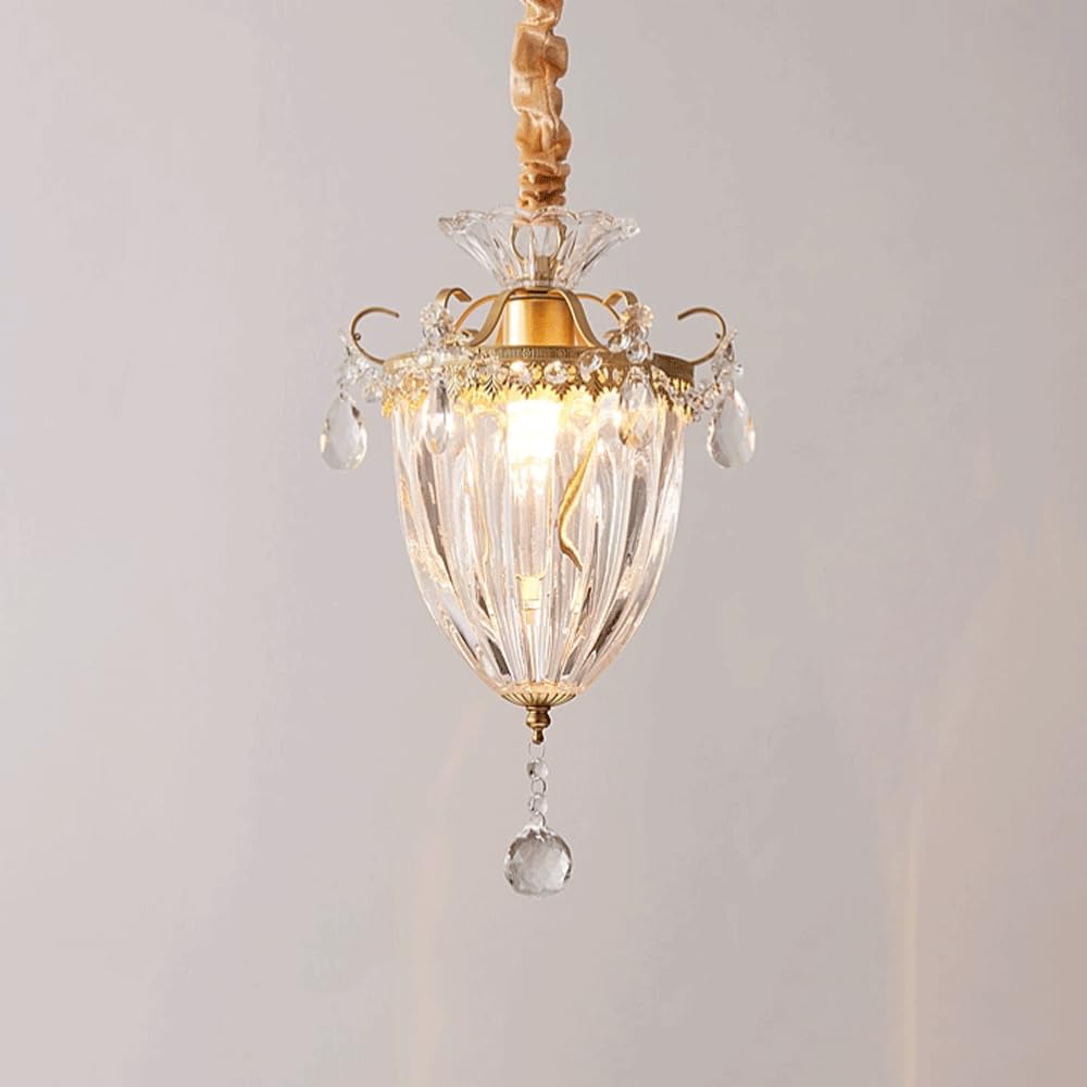 TaleTre American Crystal Chandelier Modern Chandelier 1-Light Ceiling Fixed Chandelier Kitchen Island Living Room Bedroom Dining Room Entrance Hall Single Head European Chandeliers